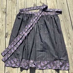 Purple Floral on Black Apron Oktoberfest Dirndl Costume Old Fashioned
